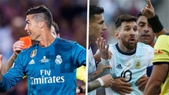 Ronaldo nhận nhiều thẻ đỏ gấp 4 lần Messi